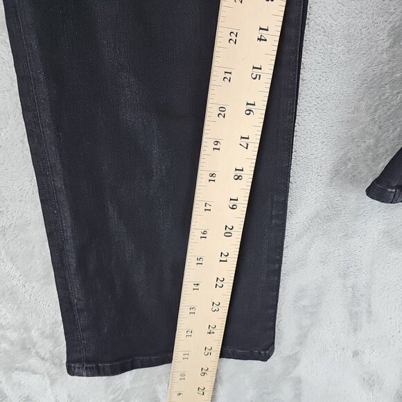 Hudson Jeans Womens Size 27 Waxed Black Noa High Rise Straight Crop Stretch - Picture 9 of 12